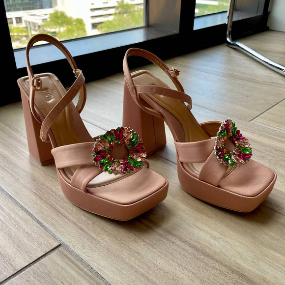 Zara Rhinestone Platform Heels - Picture 3 of 6